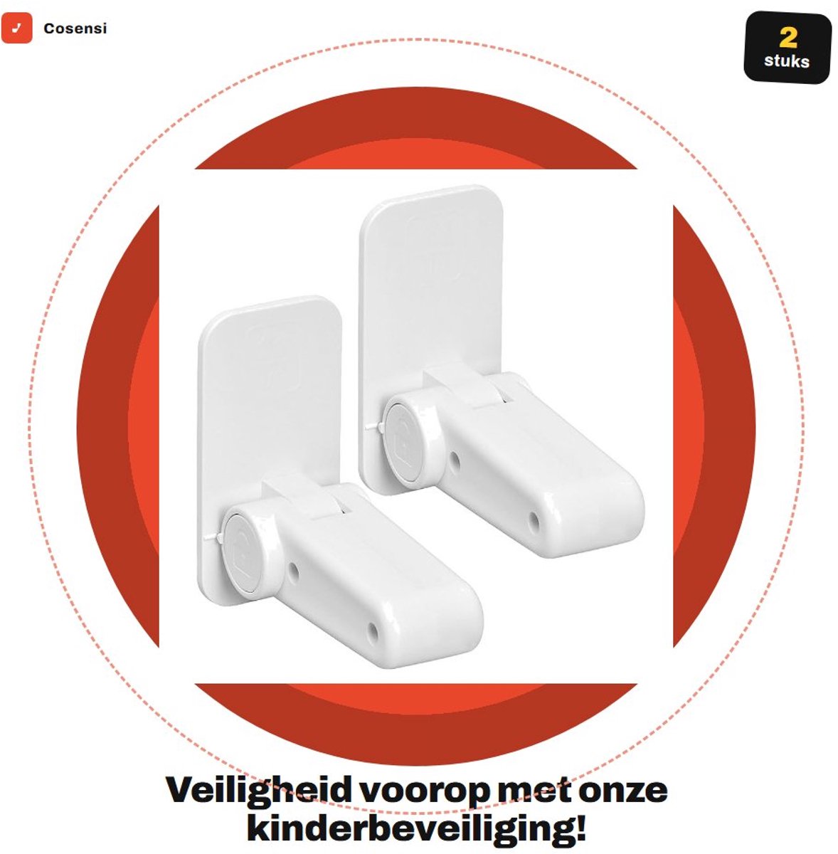 Dailygoods- Raamslot - Kinderslot - Deurvergrendeling - Ladevergrendeling - Beveiliging voor kinderen - 2 stuks - Hoogwaardig ABS en roestvrij staal