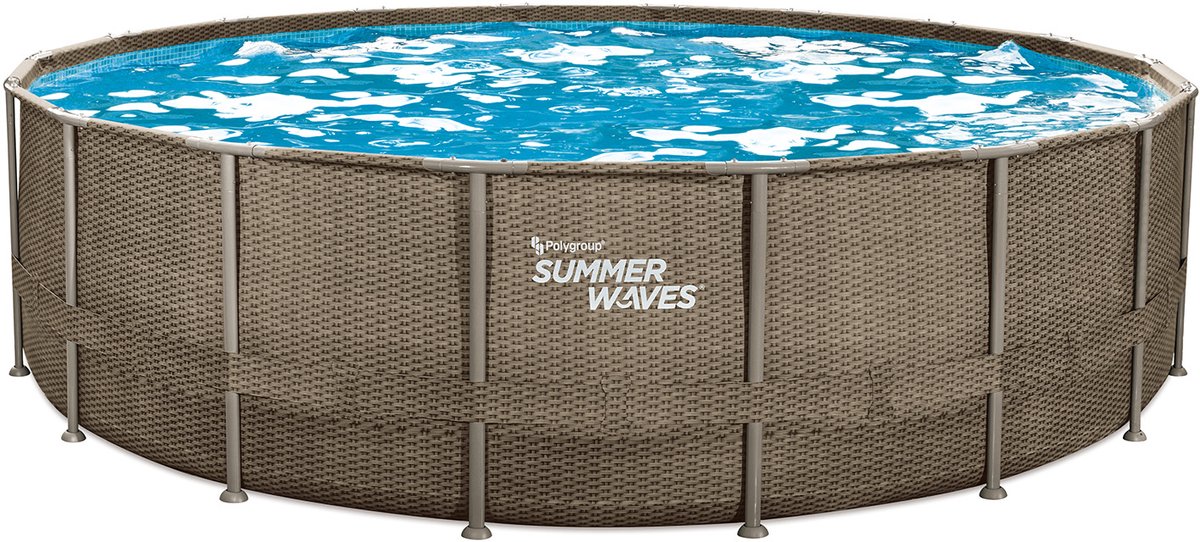 Summer Waves Frame Zwembad 549 X 132 CM - Rotan Look - Compleet