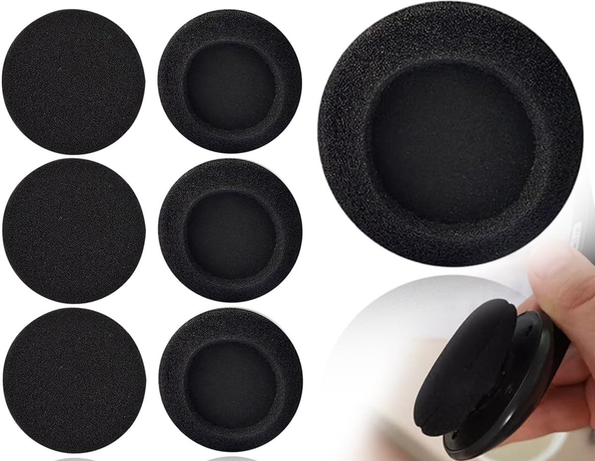 Dailygoods - Koptelefoon Oorkussens - Vervangende Oorkussens - Comfortabel Schuim - Zwart - 55 mm - Geschikt voor Audio Koptelefoons