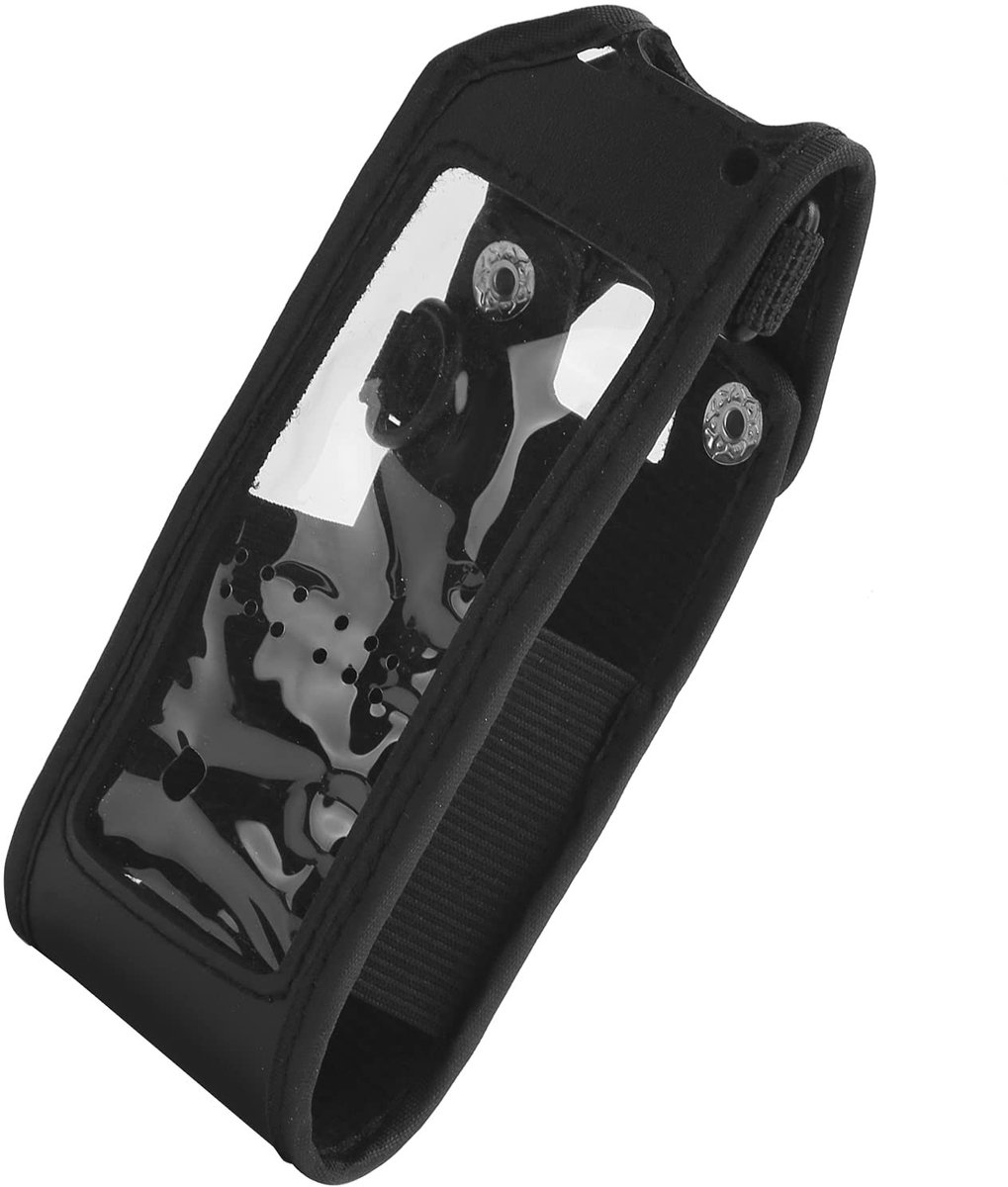 Dailygoods- Walkie Talkie Hoes Zacht - Bescherming voor Anytone AT-D878UV - PU-leer - Draagkoord - Duurzaam - Slijtvast - Portofoon