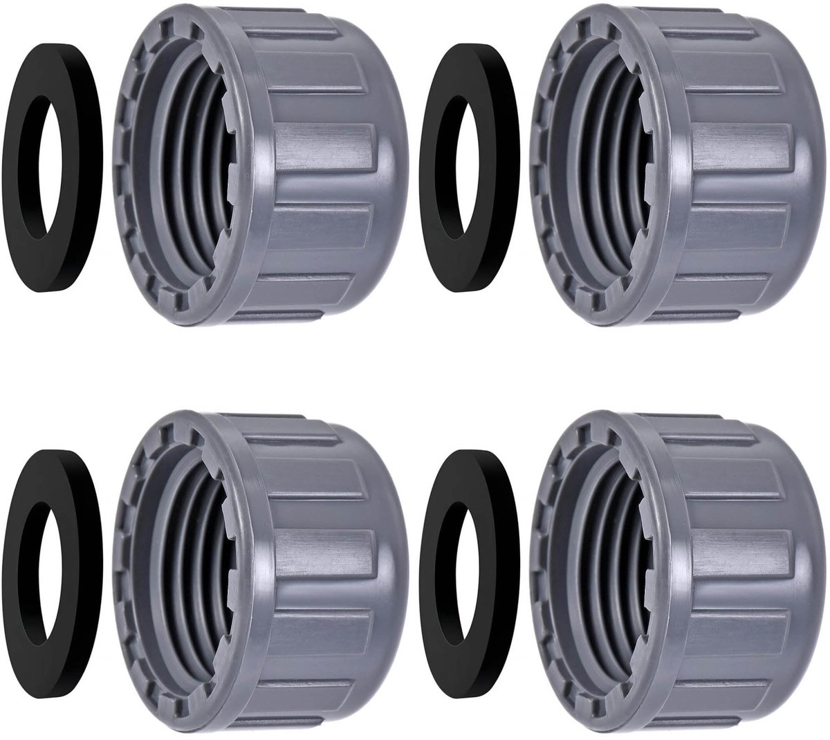 Dailygoods- Schroefdop 32mm - Ronde Binnendraad - Slangaansluitdop - Afdichting met Rubber - Waterdicht - Slijtvast en Koud-bestendig - Pijpkap