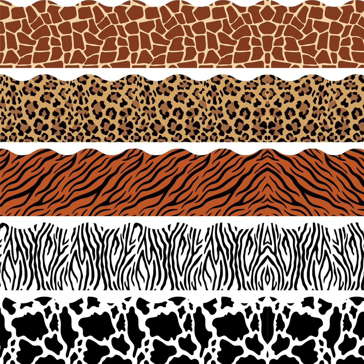 Dailygoods- Prikbord Dierenprint - 60 Stuks - Safari Jungle - Decoraties - Klaslokaal - Terug naar School - Afmetingen 30 x 7,6 cm - Bulletinbord