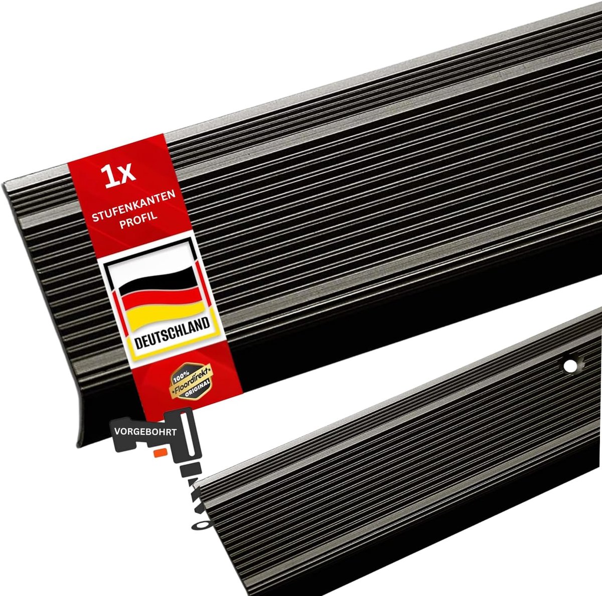 Trapneus Profiel - Aluminium Rand - Trap Beschermen - L-Vorm - 90 cm - Brons