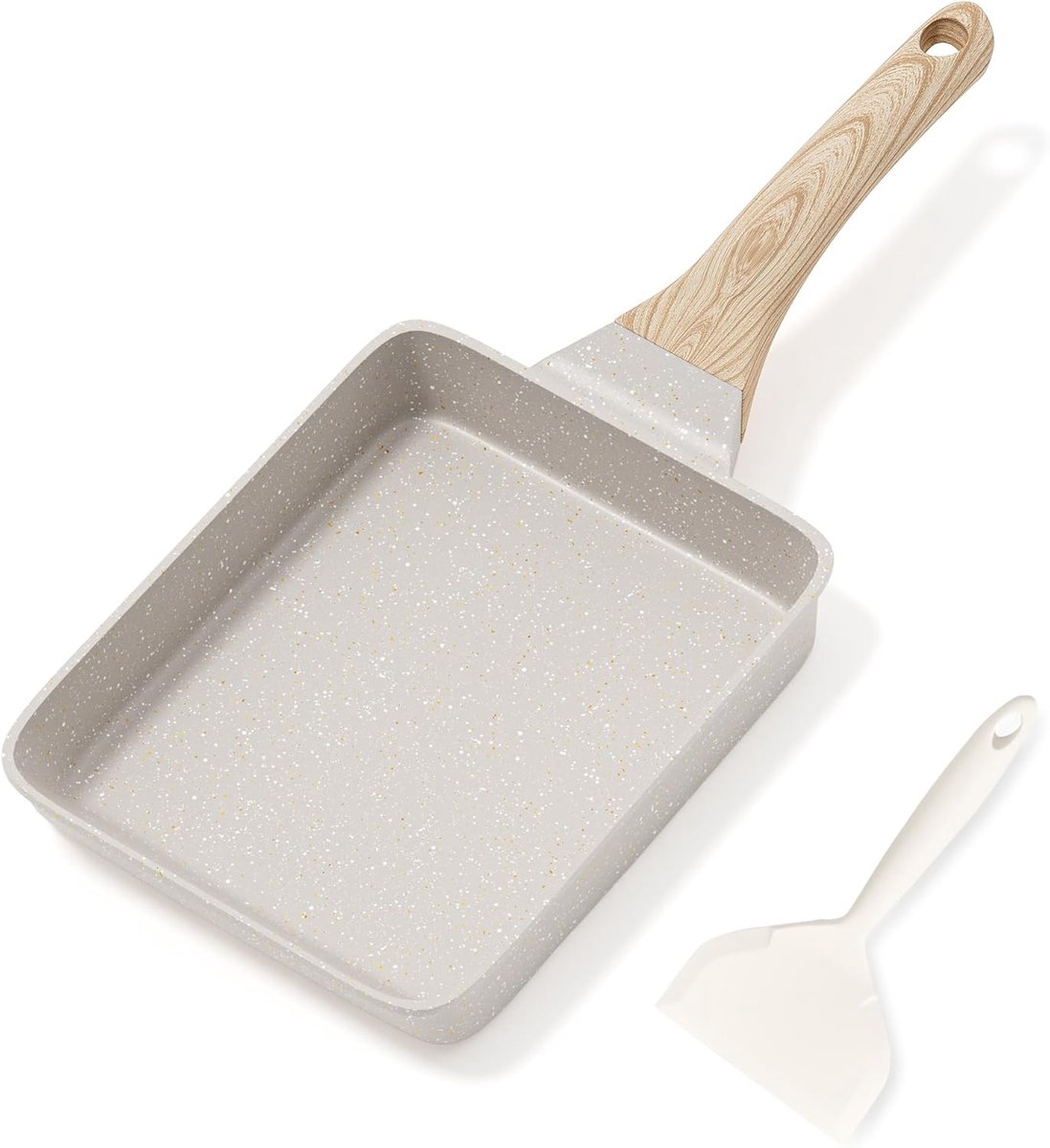 Omeletpan - Eierpan - Ontbijt Maken - Granieten Antiaanbaklaag - 1.2 Liter - Beige