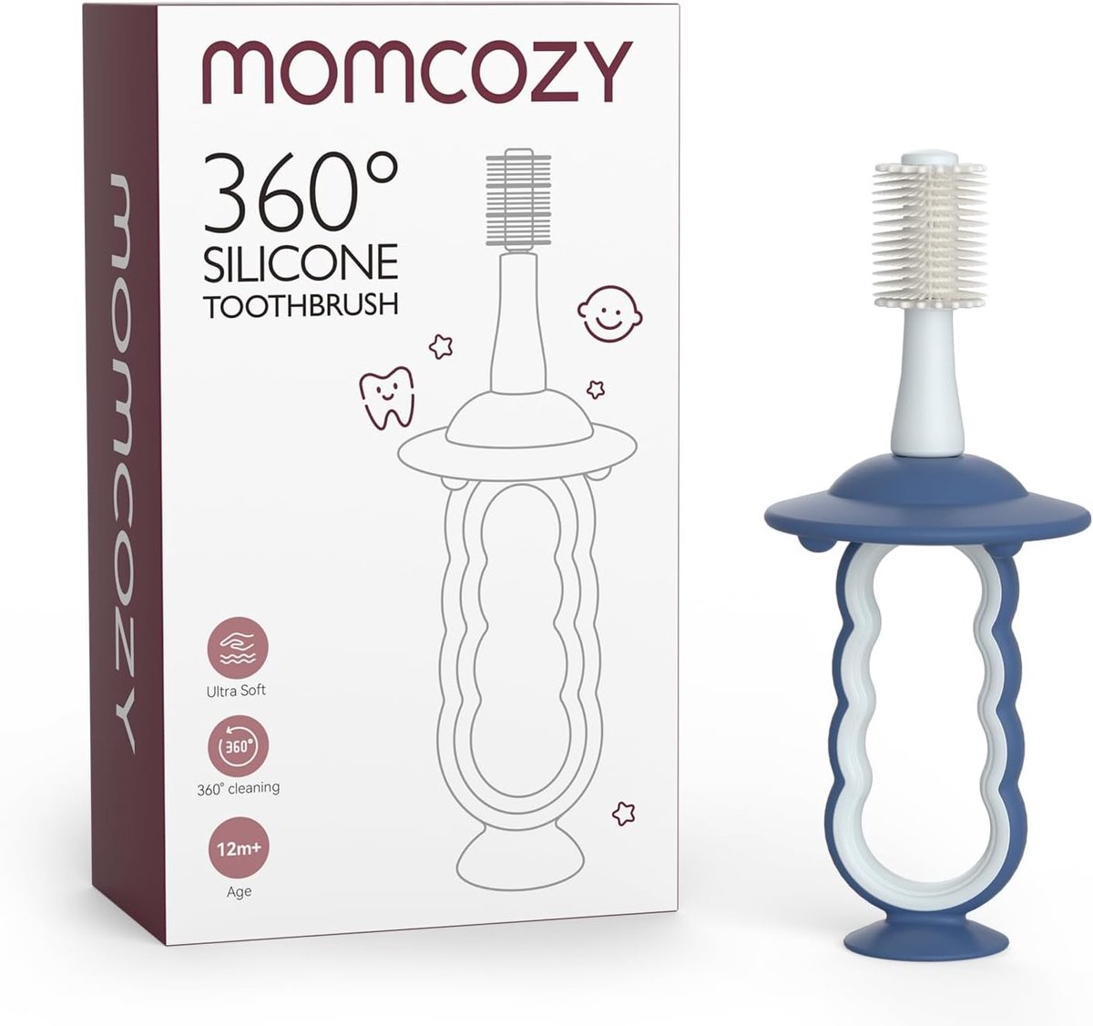 Baby Tandenborstel - Peuter Mondreiniger - Baby Mondhygiëne - 360° Borstels - 14 cm - Blauw