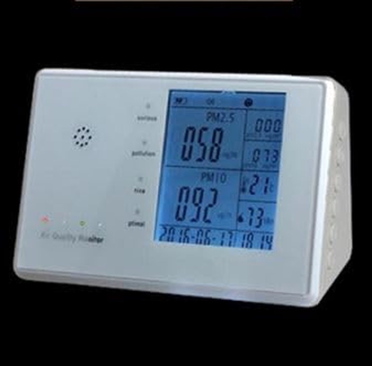 Fijnstofmeter deeltjesmeter - Luchtkwaliteit sensor - Binnenklimaat meten - Meet PM2.5 PM10 HCHO TVOC - Wandmontage - Wit