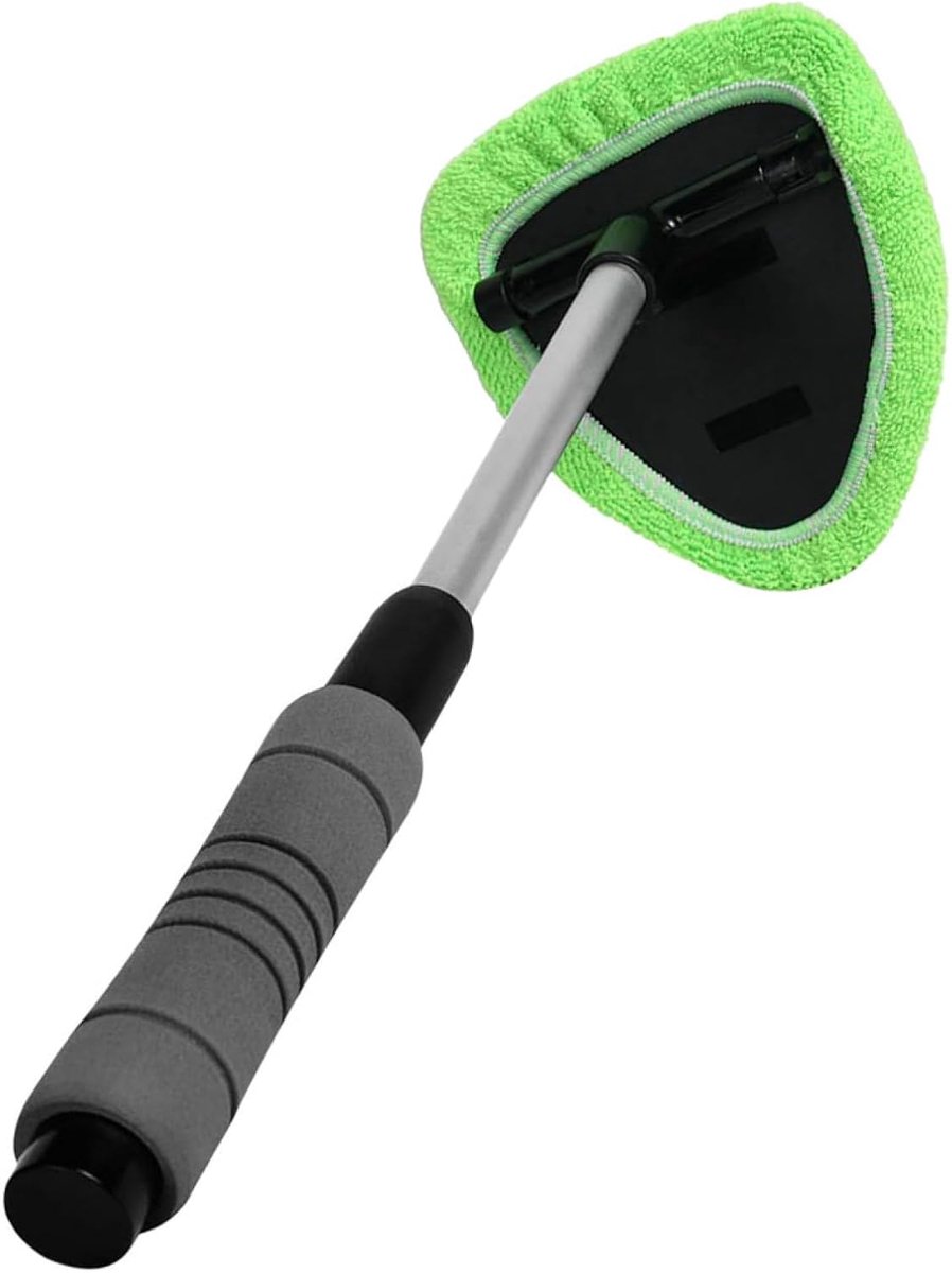 Interieur Glasreiniger - Auto Poetsborstel - Ramen Schoonmaken - 180 Graden Roterende Kop - 48 cm Lengte - Groen