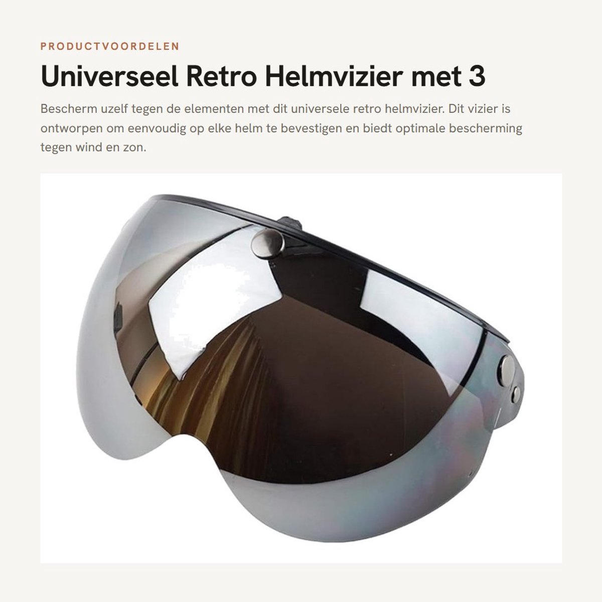 Dailygoods- Helmvizier winddicht - Universele maat - PC-lens - Motorhelm - Zonne scherm - Ratelstijl bevestiging - Nieuw sponsontwerp - Motorvizier