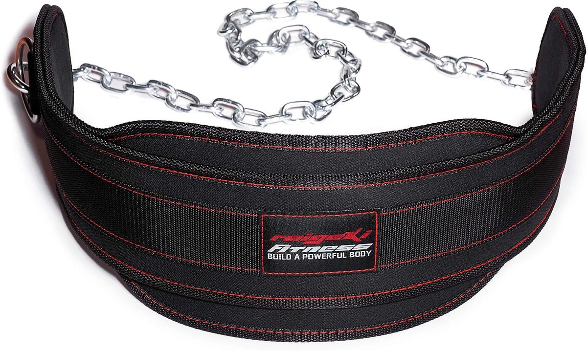 Dip Riem met Ketting 106 cm Stalen Ketting - Trainingsplannen - Gewichtenriem voor Krachttraining Bodybuilding Gewichtheffen en Pull-Ups - Voor Vrouwen en Mannen