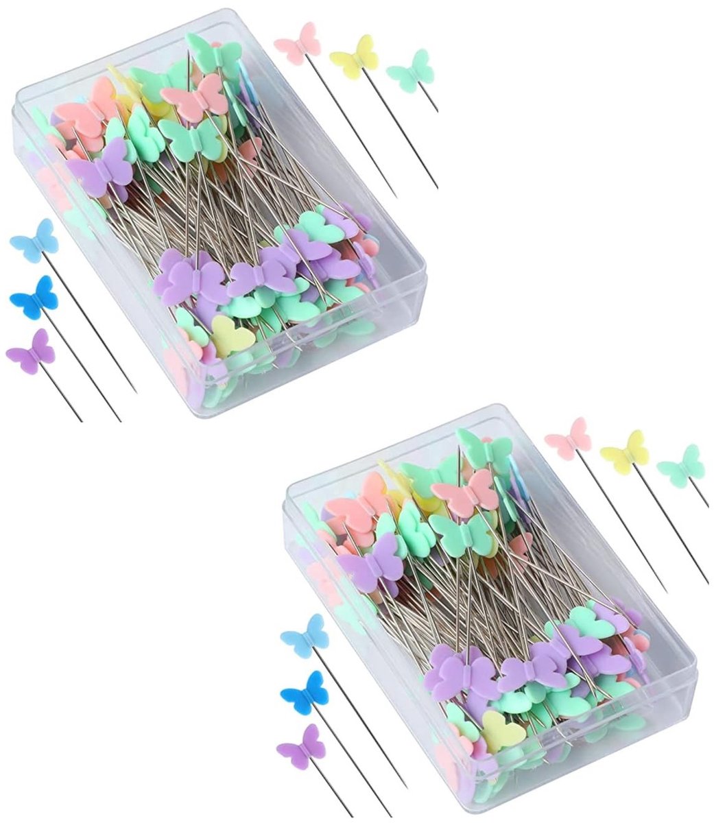 Dailygoods- Headpins 200 Stuks - Vlinder Bloem - Accessoires - Creatief - Knutselen - Decoratie