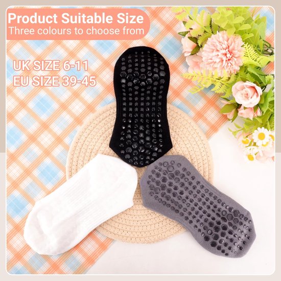 Dailygoods- Antislipsokken 3 Paar - Katoenen Yogasokken - Pilatessokken - ABS Antislip - Met Noppen - Maat 39-45 van Dailygoods — afbeelding 4