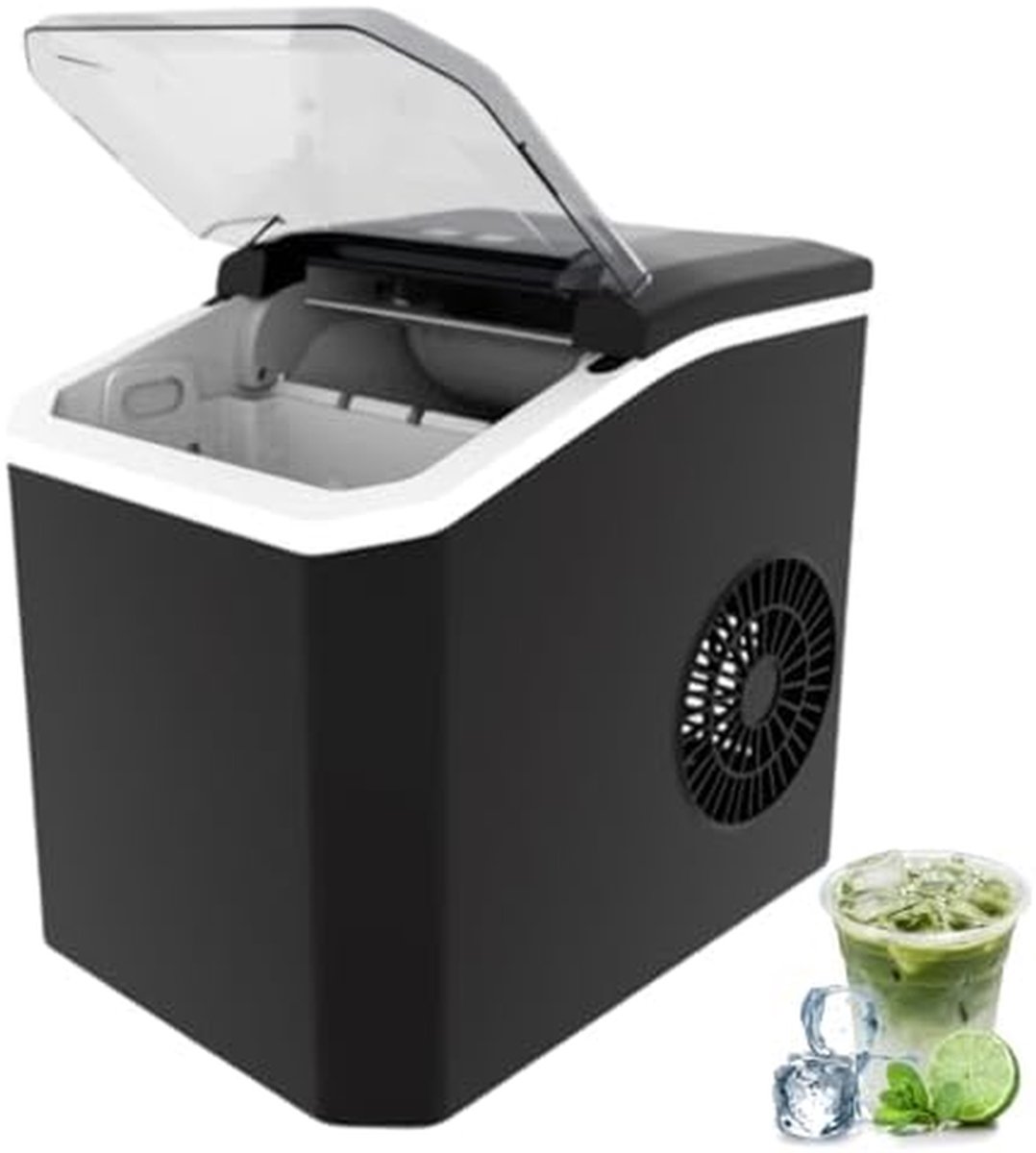 Draagbare ijsmachine - Compacte ijsmaker - Snelle ijsblokjes - Automatische reiniging - 12 kg per dag - Zilver