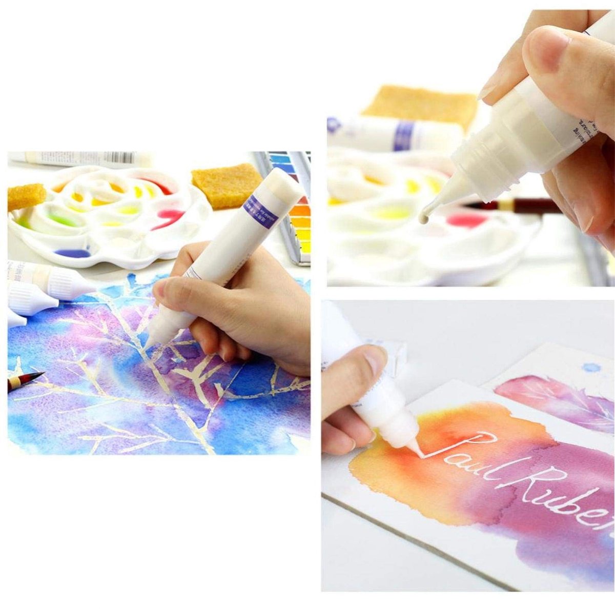 Dailygoods- Aquarelmedium 30 ml - Aquarelmaskeervloeistof - Aquarelpenselen - Aquarelverf voor beginners - Niet-ingelijst - Ideaal voor aquarelschilderen