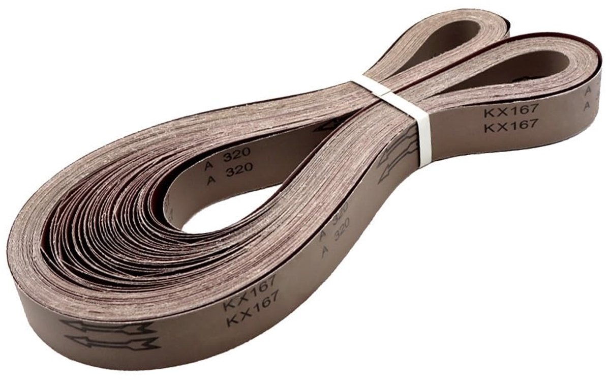 Schuurband Set - Schuurpapier Rollen - Metaal Bewerken - Aluminiumoxide Korrels - 2100x50mm - Bruin