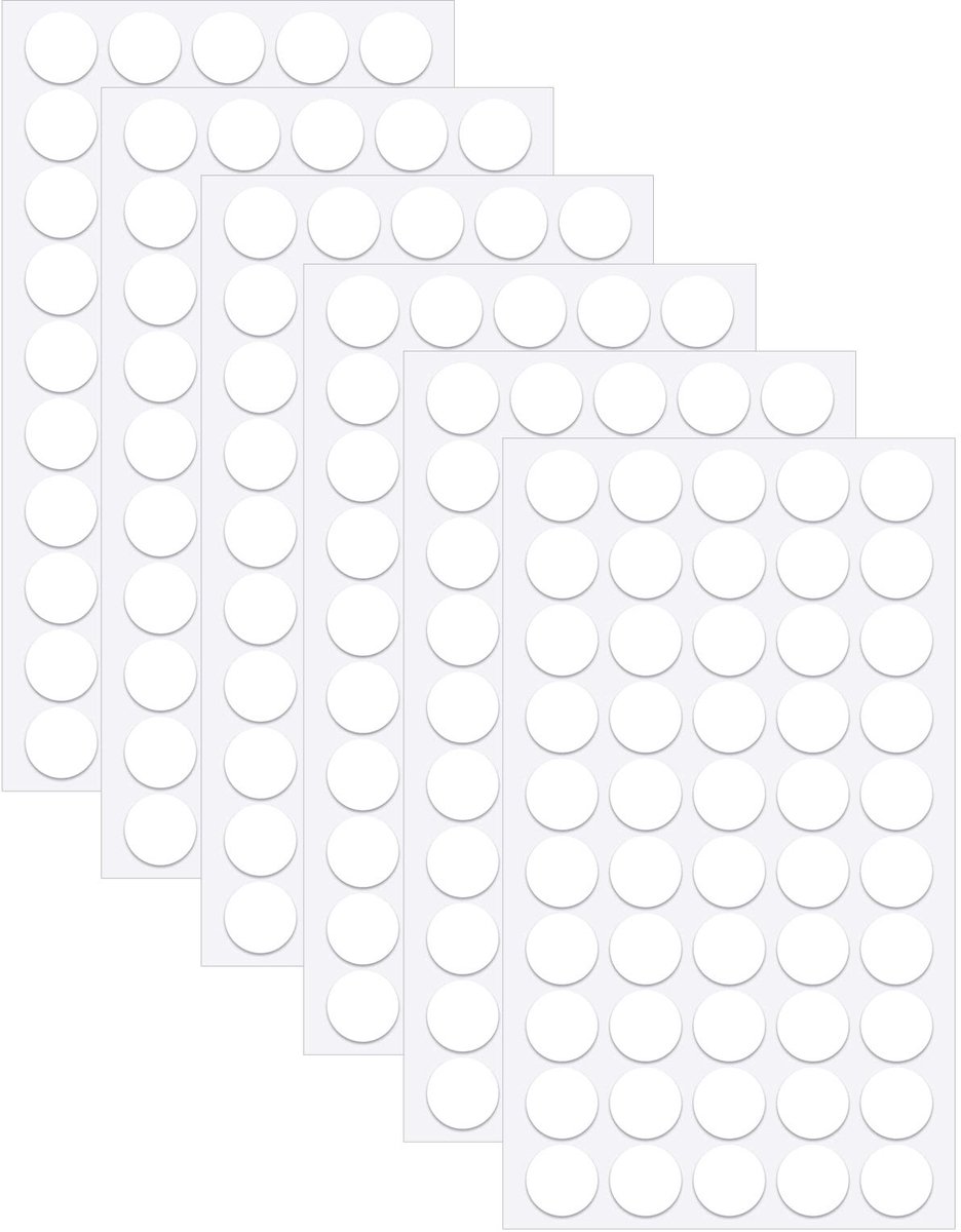 Dailygoods- Stopverf 300 Stuks - Zelfklevend - Verwijderbaar - Spoorloos - Diameter 20 mm - Geschikt voor Glas/Muur/Metaal/Hout/Keramiek/Plastic - Plakband