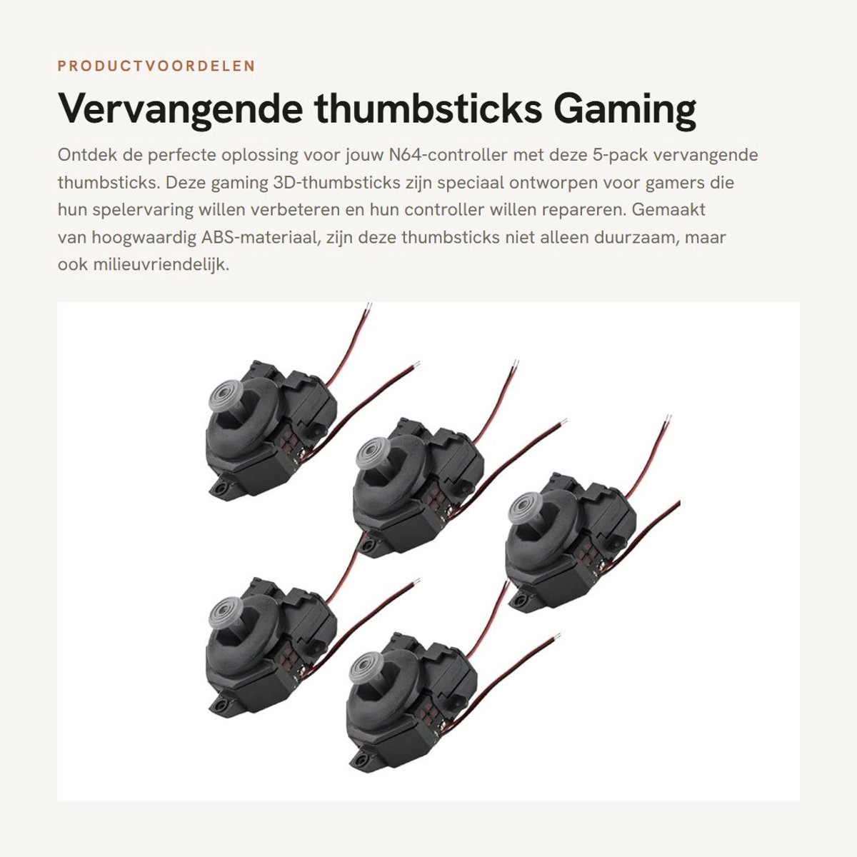 Dailygoods- Thumbsticks Vervangend Onderdeel - 5-Pack - Geschikt voor N64-controller - Duurzaam ABS - Eenvoudig te Installeren - Milieuvriendelijk Materiaal - Joystick