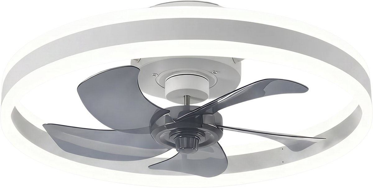 Sentara Plafondventilator met Verlichting en Afstandsbediening – Laag Model LED Ventilator – Dimbaar 3000K-6500K – 6 Standen – Omkeerbaar – Lichtgeheugen – voor Slaapkamer & Woonkamer – Wit