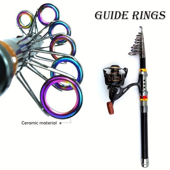 HOB Telescopische Vishengel met Molen - Vishengelset - Werphengel - Carbon - 2.1 m - Vishengel set - Hengelsport - Vis Hengel - Complete set van hob — afbeelding 3