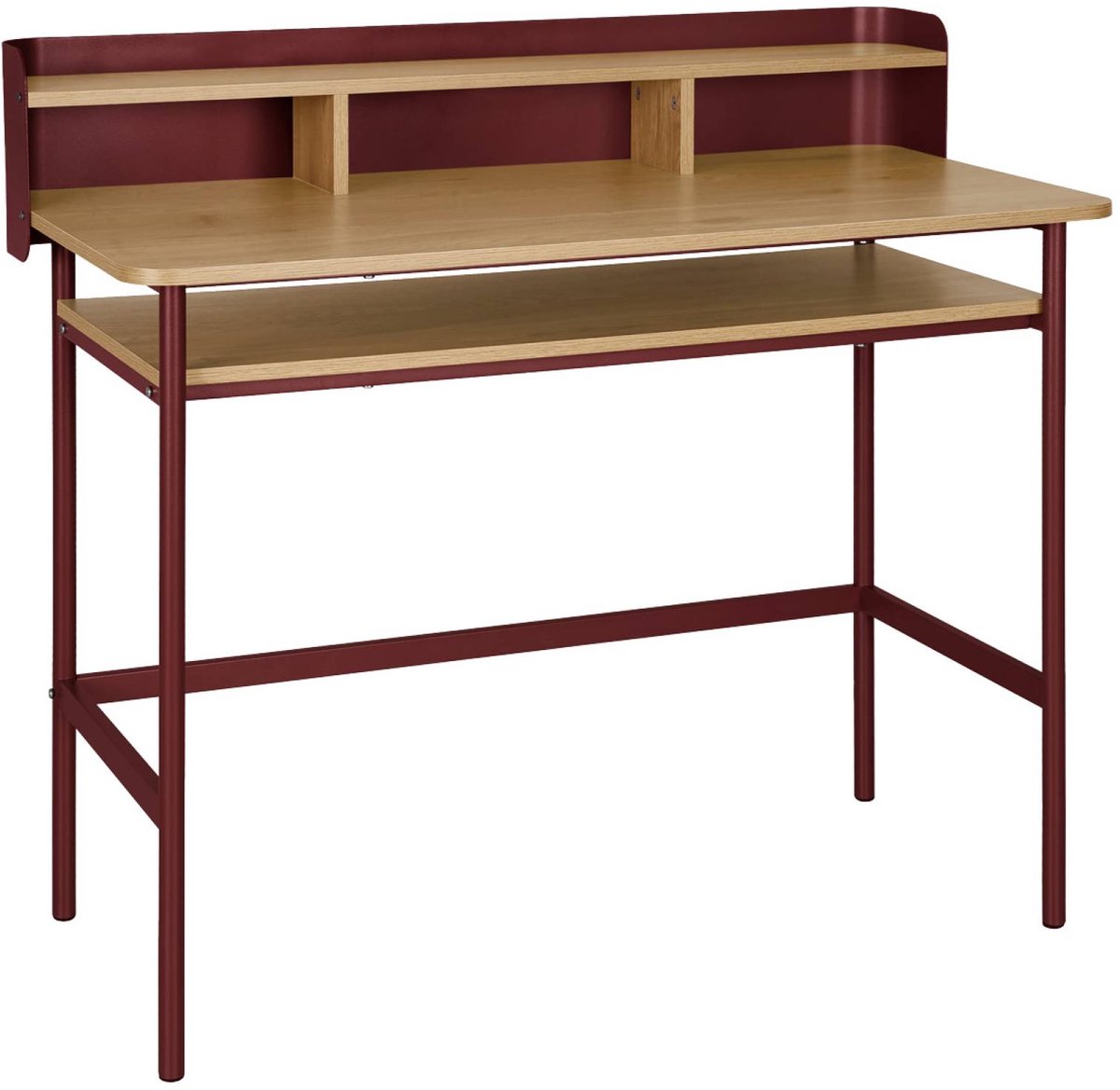 sweeek - Bureau met open opbergruimte metaal en houtdecor 100,4 x 50,2 x 92cm - molto