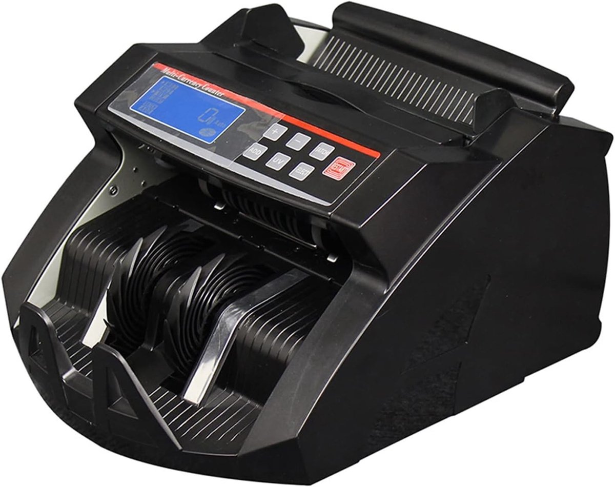 Geldtelmachine - Biljetten teller - Efficiënt tellen - Automatische detectie - 300 stuks capaciteit - Zwart