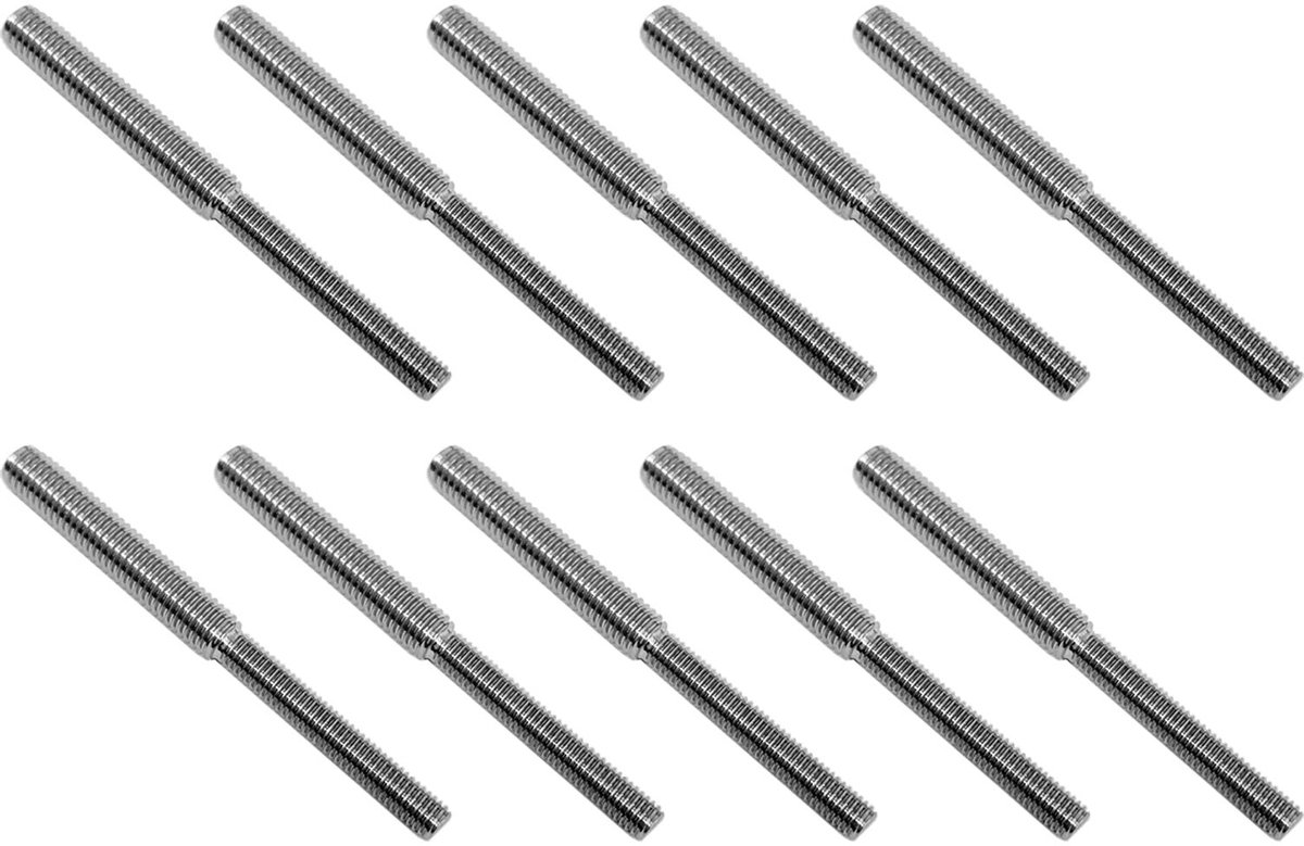 Dailygoods- Draadadapter 10 Stuks - Dubbele Schroefdraad M6/M8 - Roestvrij Staal - Draadlengte 40mm - Hoge Sterkte - Geschikt voor Verbindingen - Schroefdraadbout