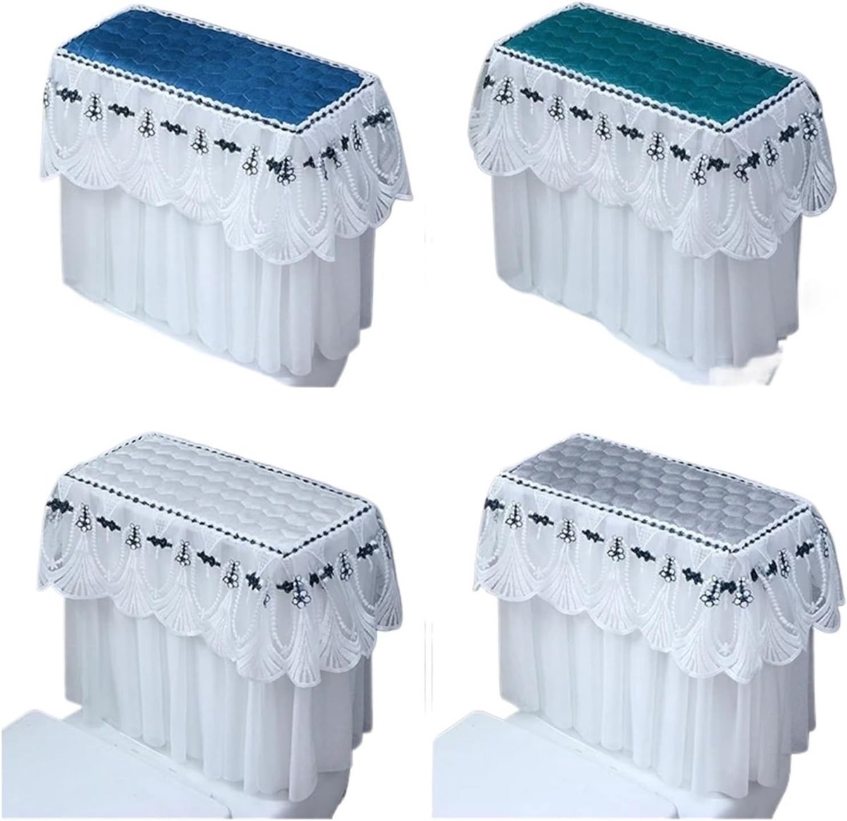 Toilet Covers - Set van 4 - Badkamer Decoratie - Antislip & Machinewasbaar - Universele Pasvorm - Mix