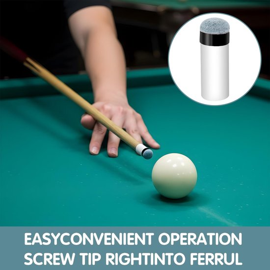 Dailygoods - 12 stuks biljartkeu-punten, vervangende schroeftips, 13 mm biljartkeu-punten, biljartkeu-accessoires met zwembadklem voor snooker en pool biljartstokken van Dailygoods — afbeelding 2