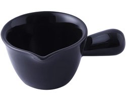 Melkopschuimkan Keramiek - Kleine Schenkkan - Barista Thuis - Druppelvrije Uitloop - 100ml - Zwart