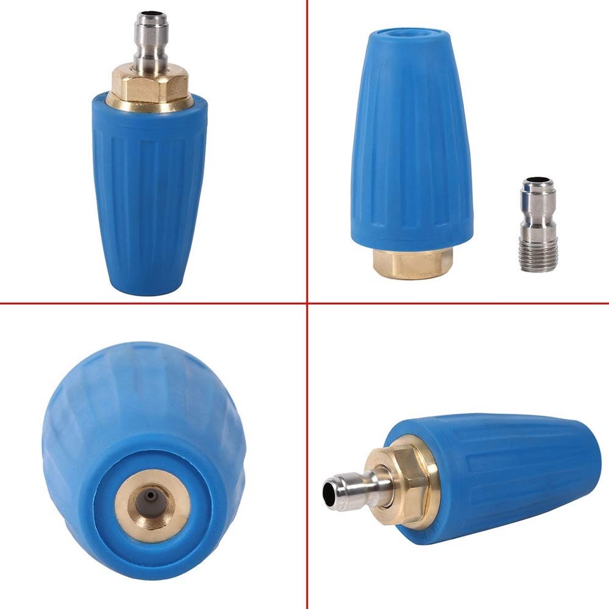 Dailygoods- Rotor Nozzle 3000 PSI - Turbo Nozzle - Hoge Druk - 1/4 Inch - 3 Stuks - Roestvrij Staal en Messing - Verhoogde Reinigingskracht - Hogedrukspuitmond