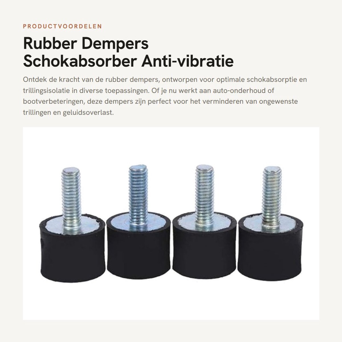 Dailygoods- Rubber Mounts - Schokabsorber - Trillingsisolator - Antivibratie - 4 Stuks - Universeel Ontwerp - Laag Geluidsniveau - Trillingsdempers