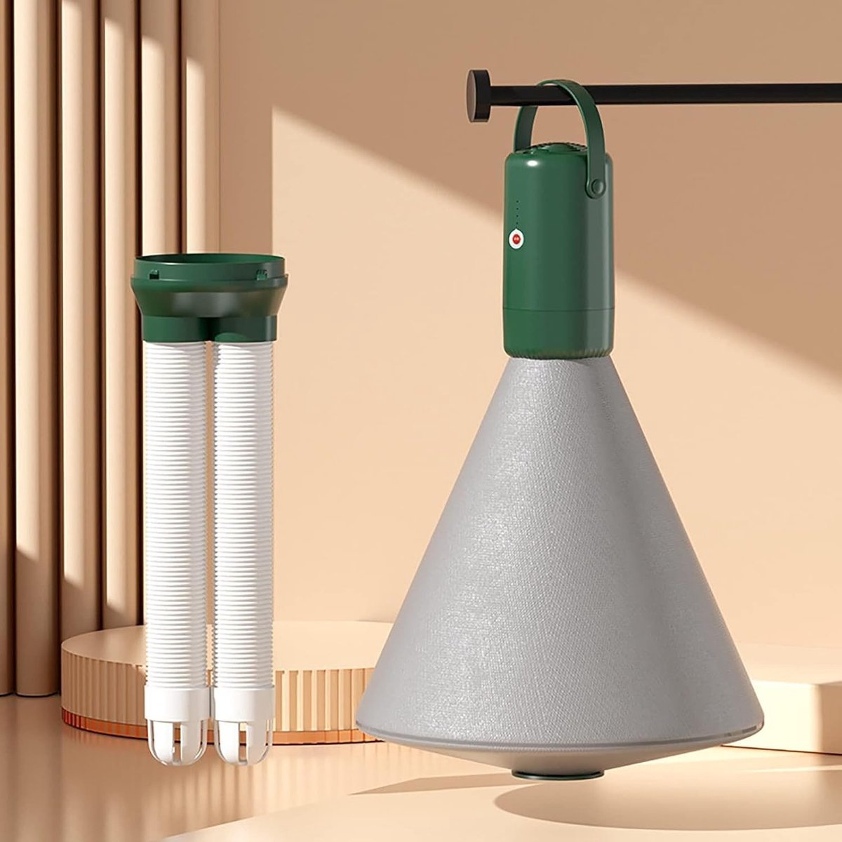 Kleine Reisdroger Mini Ondergoeddroger Snel Kleding Drogen Inclusief Schoenendroger Inklapbaar Ontwerp Groen