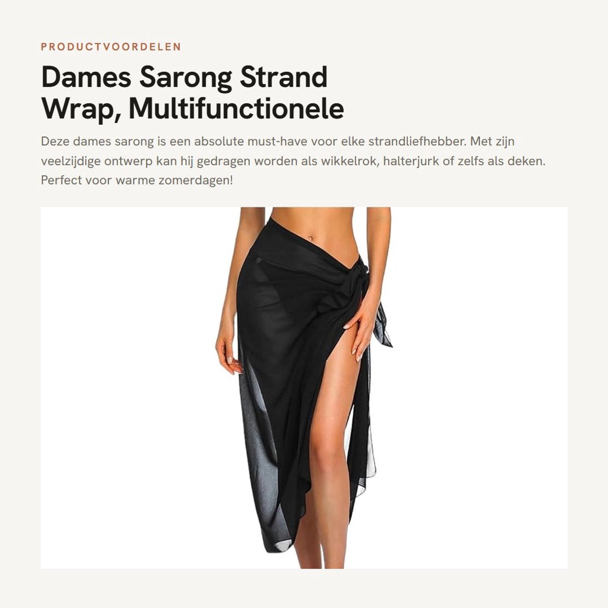 Dailygoods- Sarong vakantie-essential - Wikkelrok/Halterjurk - Multifunctioneel - Lichtgewicht - Semi-transparant - Viscose materiaal - Strandwrap