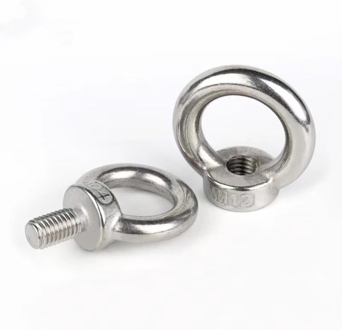 Oogbouten - Hijsoog Moeren - Veilig Bevestigen - Roestvrij Staal 304 - M12 - Zilver