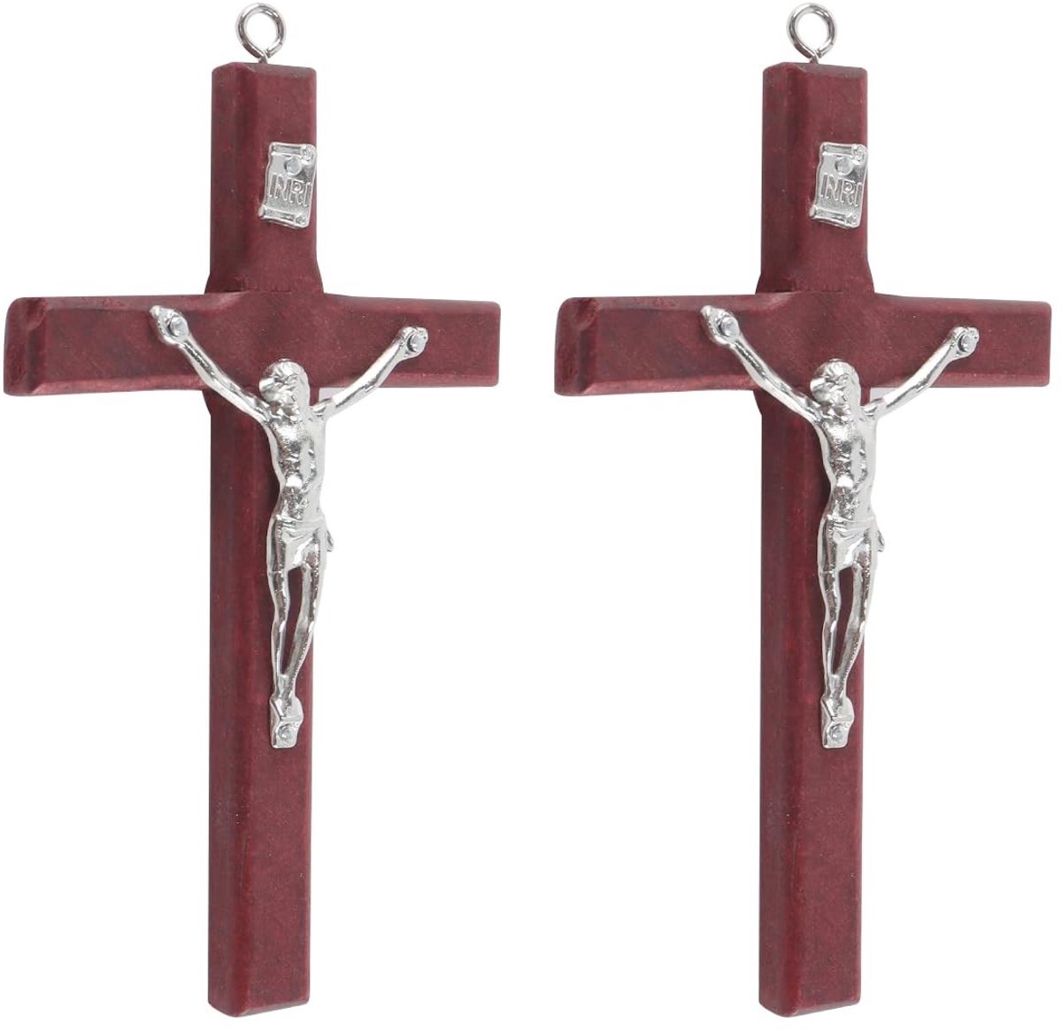 Dailygoods - 2 Stuks Christelijke Wanddecoratie Houten Kruis