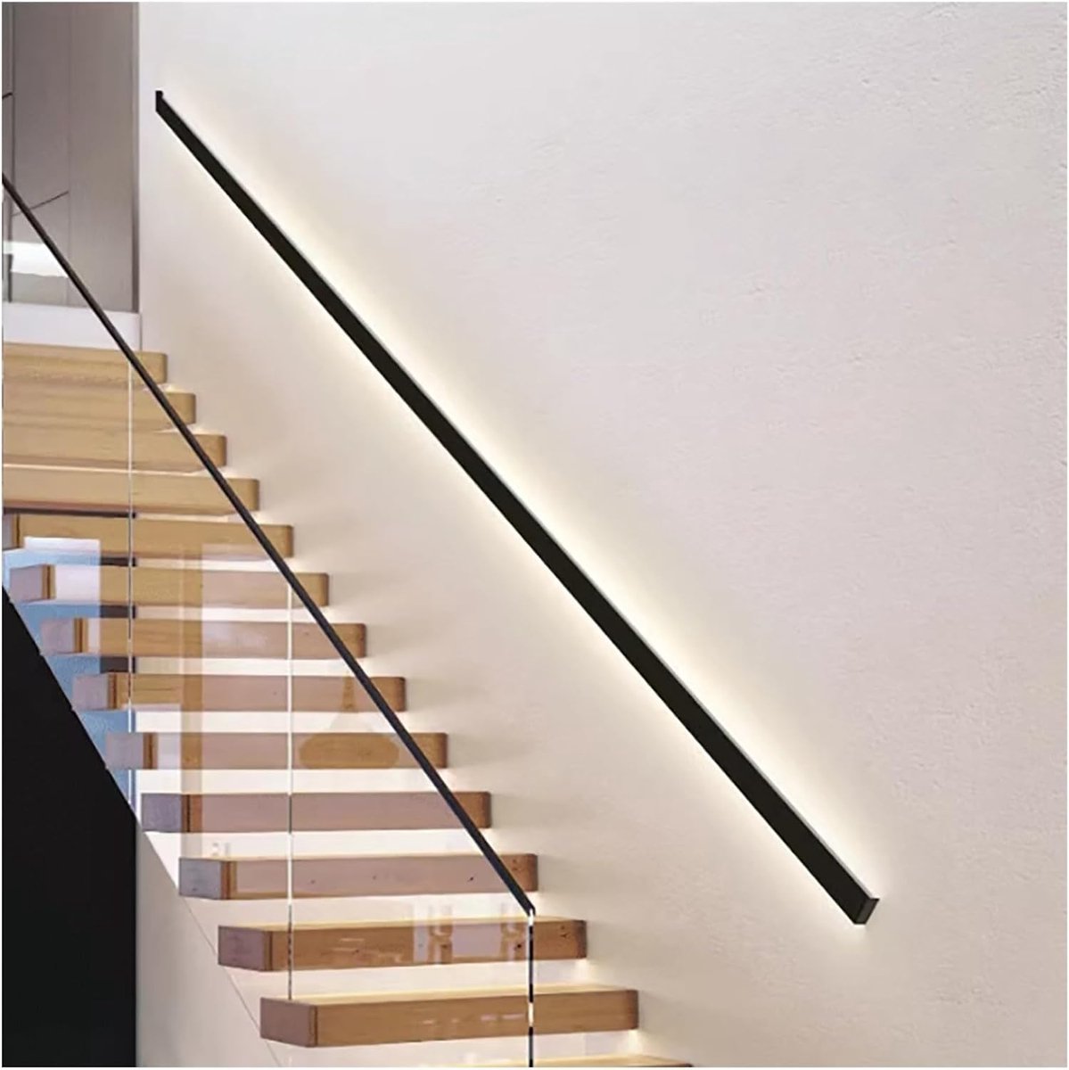 Verlichte Trapleuning - Veiligheid Grip - Veilig Lopen - Geïntegreerd LED - 80-150 cm - Matzwart