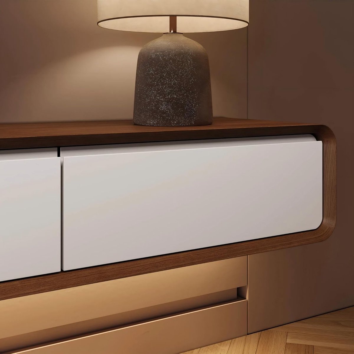 Mobili Bella TV-Meubel Zwevend 160x37x25 cm – Modern Wand TV-Meubel met LED Verlichting, 3