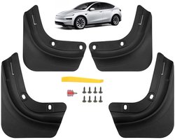Dailygoods- Spatlappen Premium Bescherming - Spatlappen Auto - Spatlappen Aanhanger - Spatlappen Fiets - Spatlappen Universeel - Geschikt voor Tesla Model Y 2025-2027 - Autospatborden