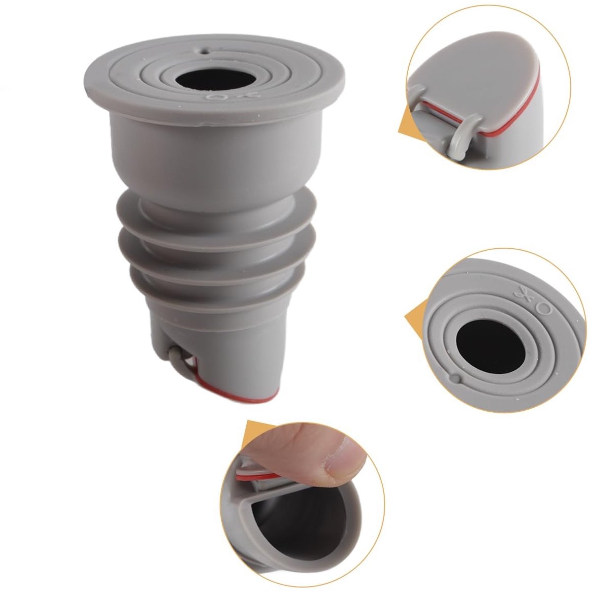 Dailygoods- Afvoerplug Uitstekende Afdichting - Afvoerplug Wasmachine - Afvoerbuisconnector - Siliconen - Grijs - Geschikt voor 18-35 mm