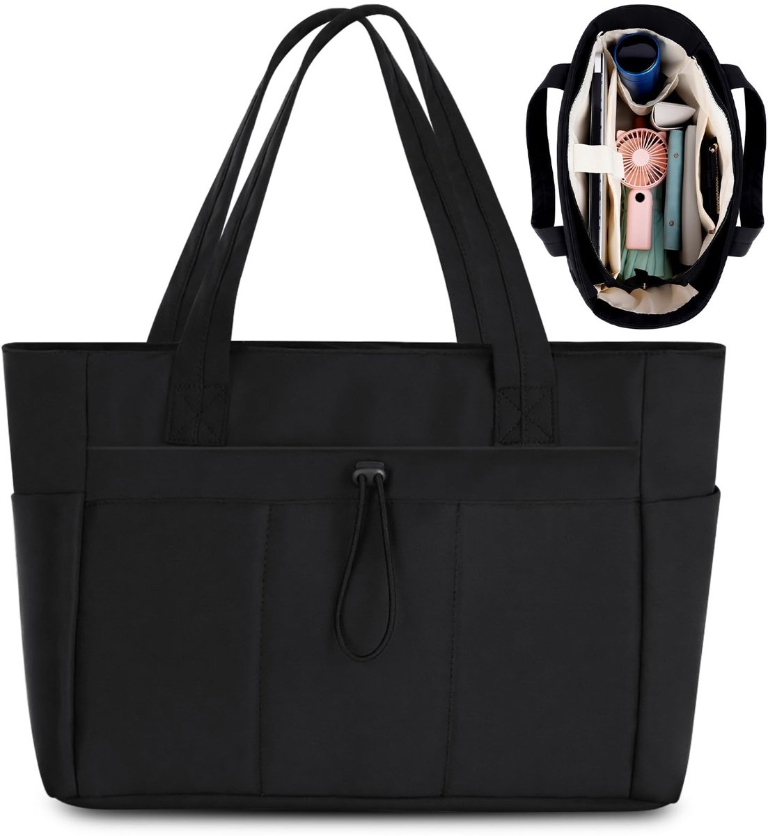 Dailygoods - Aucuu Tote tas voor vrouwen, puffer draagtas voor vrouwen, gewatteerde puffer to-te tassen met 15,6 inch laptopcompartimenten voor reizen, werk, school, sportschool