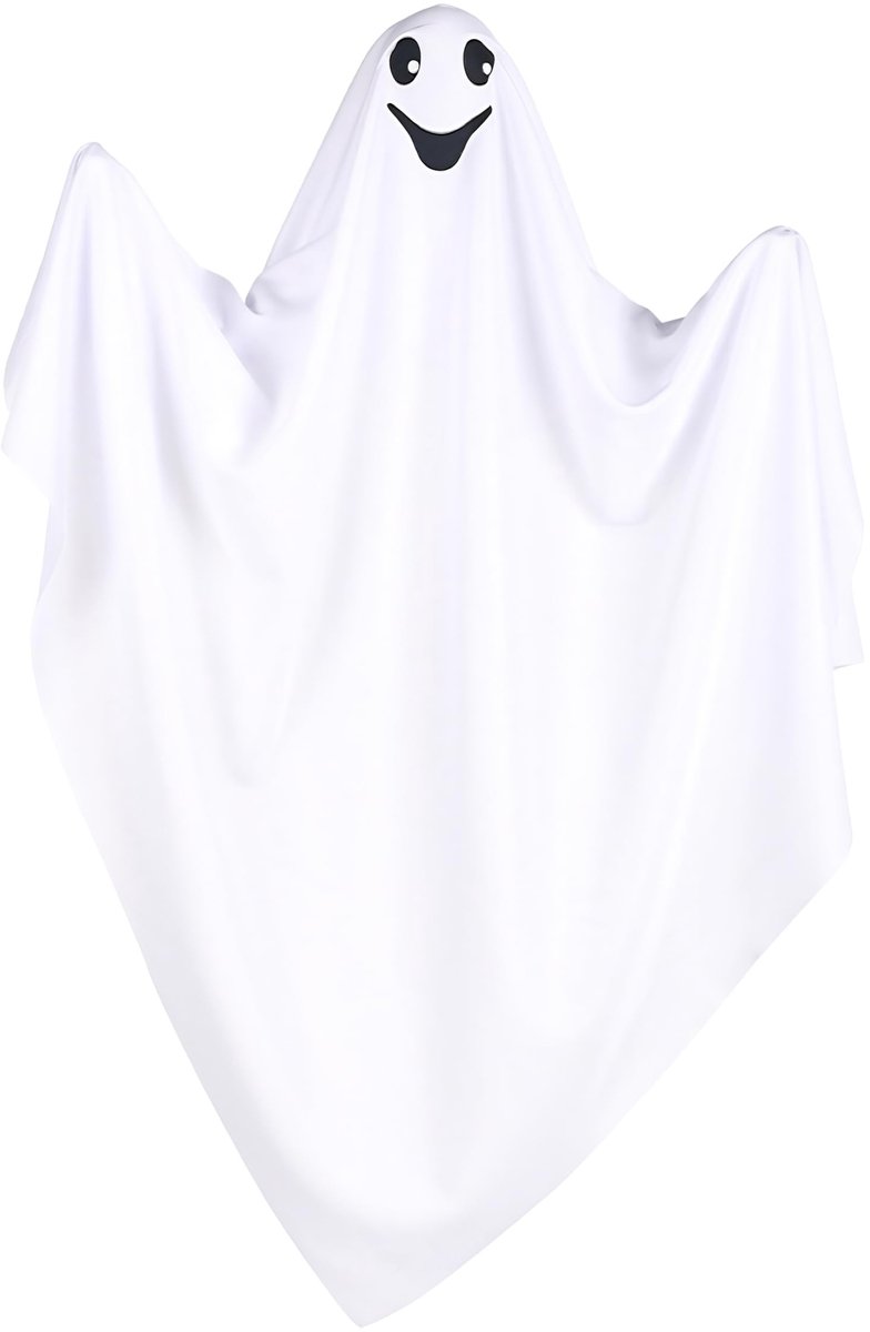 Dailygoods- Ghostdecoratie 50cm - Witte Halloween Hanger - Binnenplaats Decoratie - Tuin/Horror Sfeer - Kunststof/Stof - Spookhuis Effect - Spookdecoratie