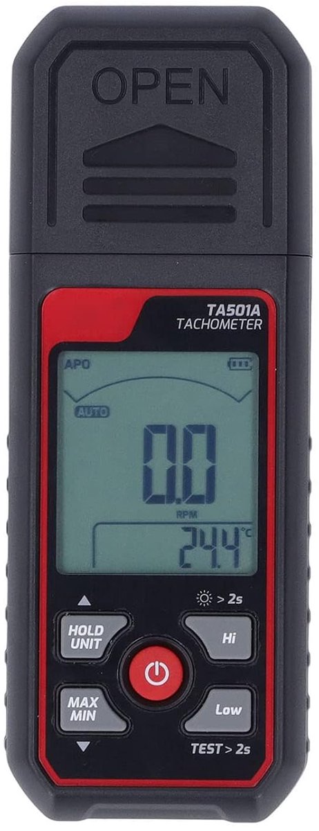 Snelheidsmeter rpm 25 rpm tot 99999 rpm digitaal display zwart - Contactloze snelheidsmeter voor uitrusting - HTML content nodig .
