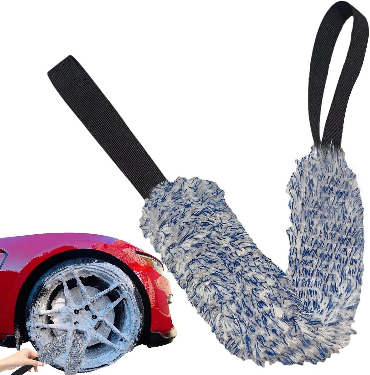 Autowas Droogdoek - Reinigingsdoekjes Auto - Velgen Reinigen - Dubbelzijdig Ontwerp - 36 x 8 cm - Blauw