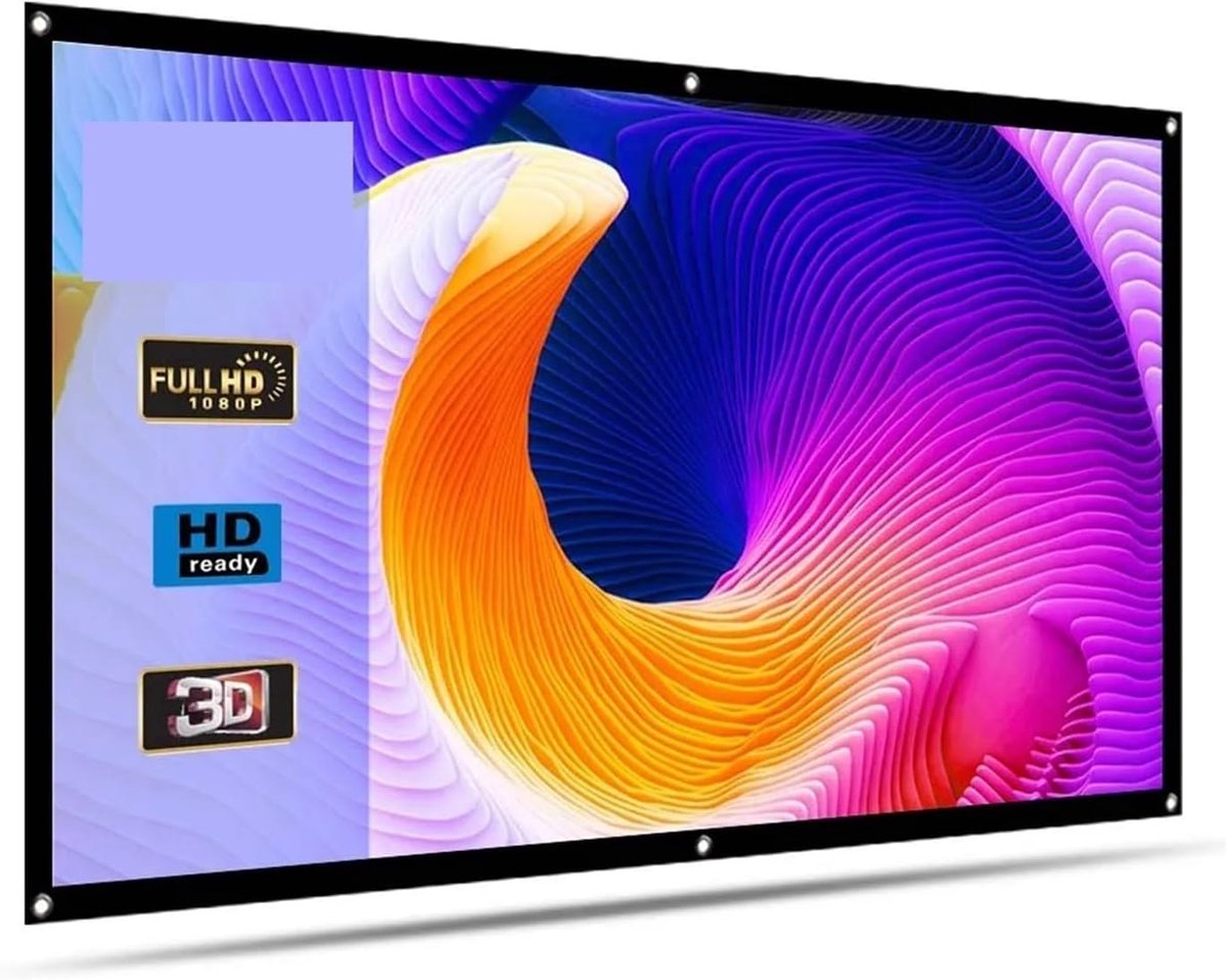 Projectiescherm Vouwbaar - Draagbaar Scherm - Film Avond - Kreukvrij Polyester - 120 Inch - Wit
