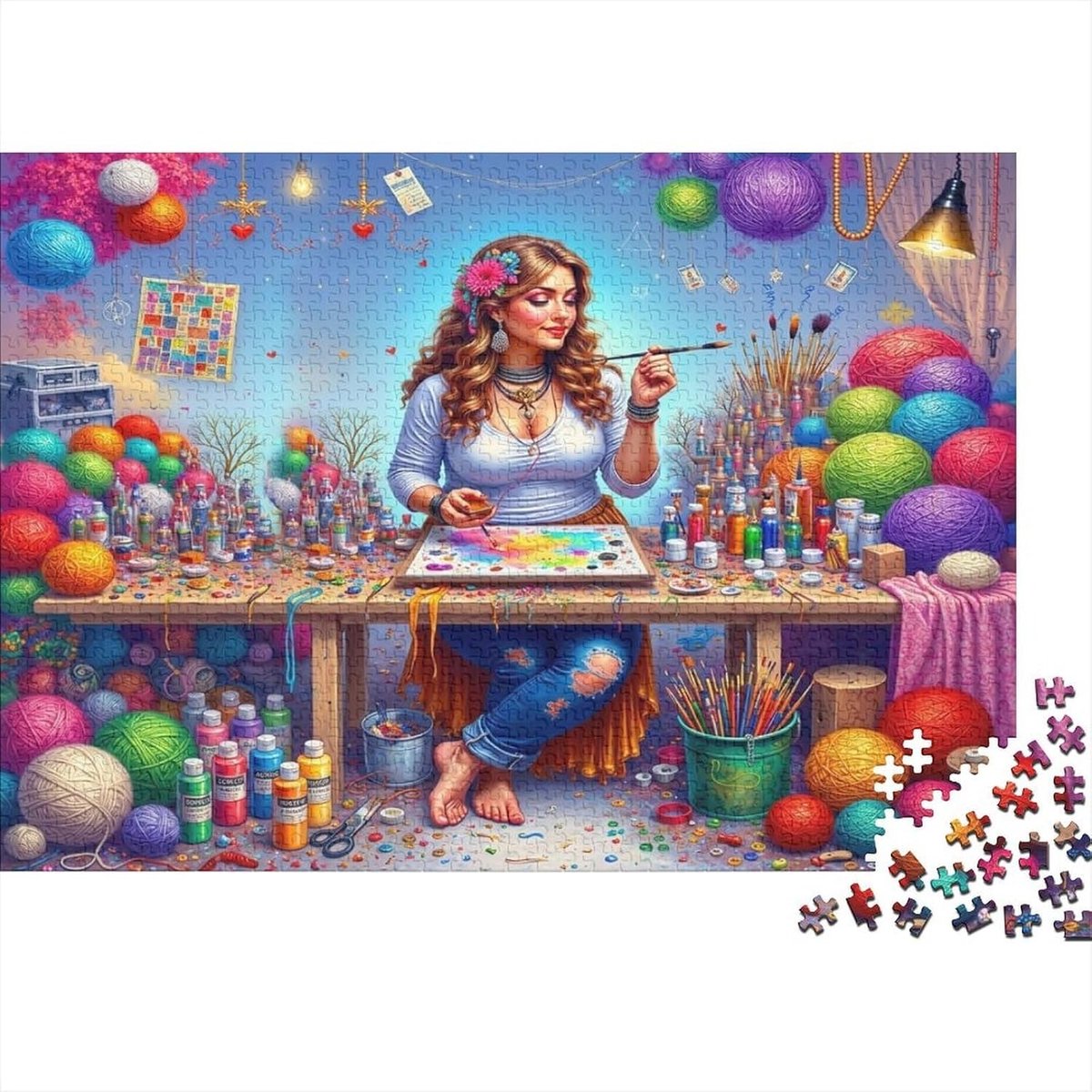 Kleurrijke Puzzel - Kunst Legpuzzel - Ontspannend Spel - Gerecycled Materiaal - 1000 Stukjes - Stijl 1