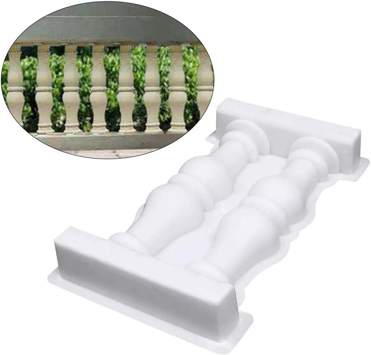 Betonmal Kolom - Tuinmal Vorm - Oprit Maken - Herbruikbaar Plastic - 50x28cm - Wit