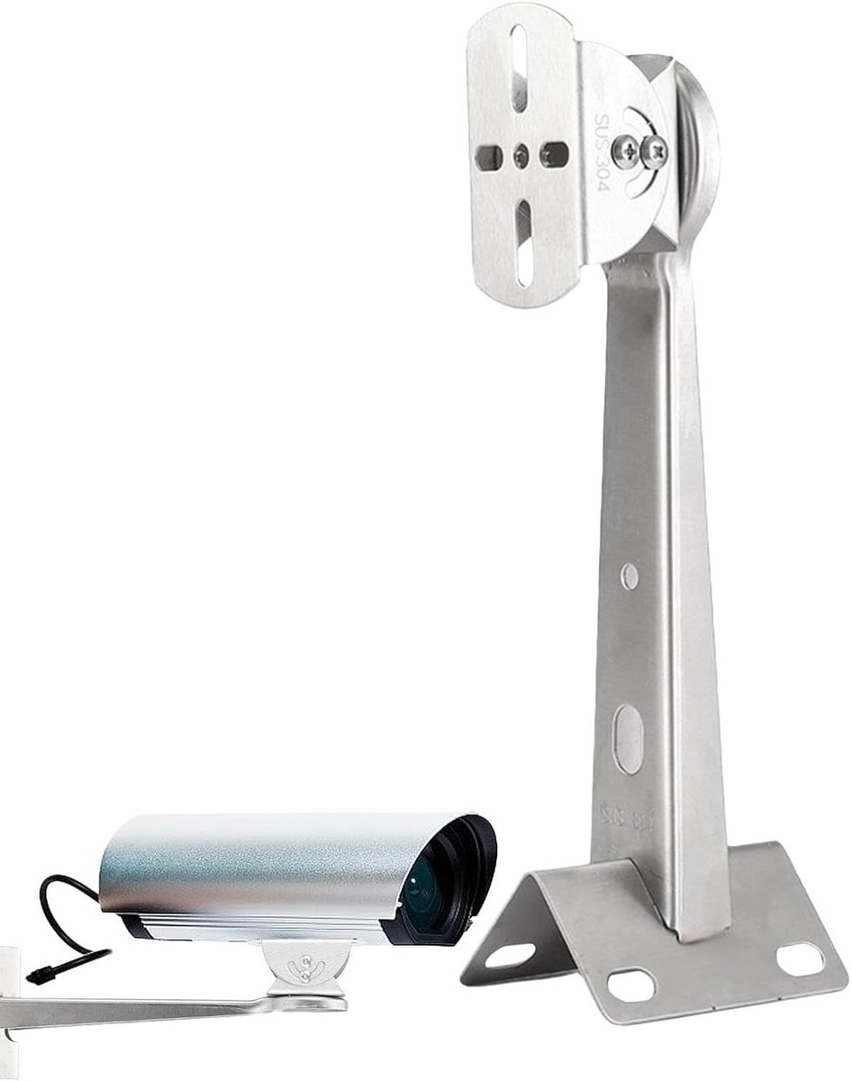 Camera Montagebeugel - Verstelbare Standaard - Beveiliging Vergroten - Roestvrij Staal - 26 cm Lengte - Zilver