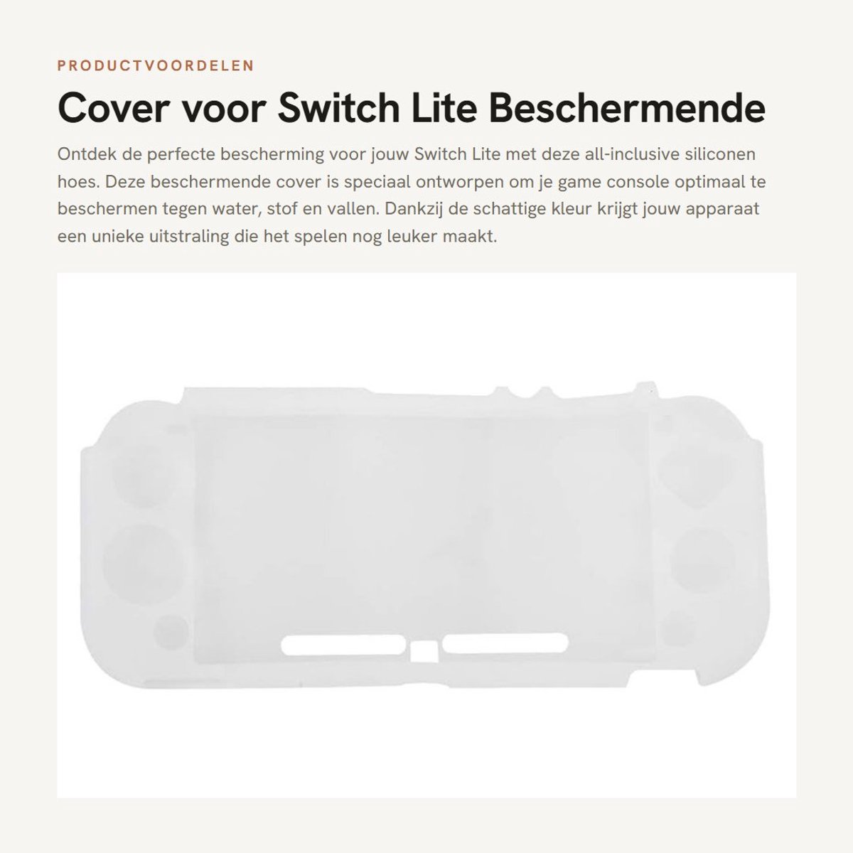 Dailygoods- Cover Waterdicht - Beschermhoes - Siliconen Hoes - Antivallend - Stofdicht - Geschikt voor Switch Lite - 100% Gloednieuw - Gameconsole Hoes