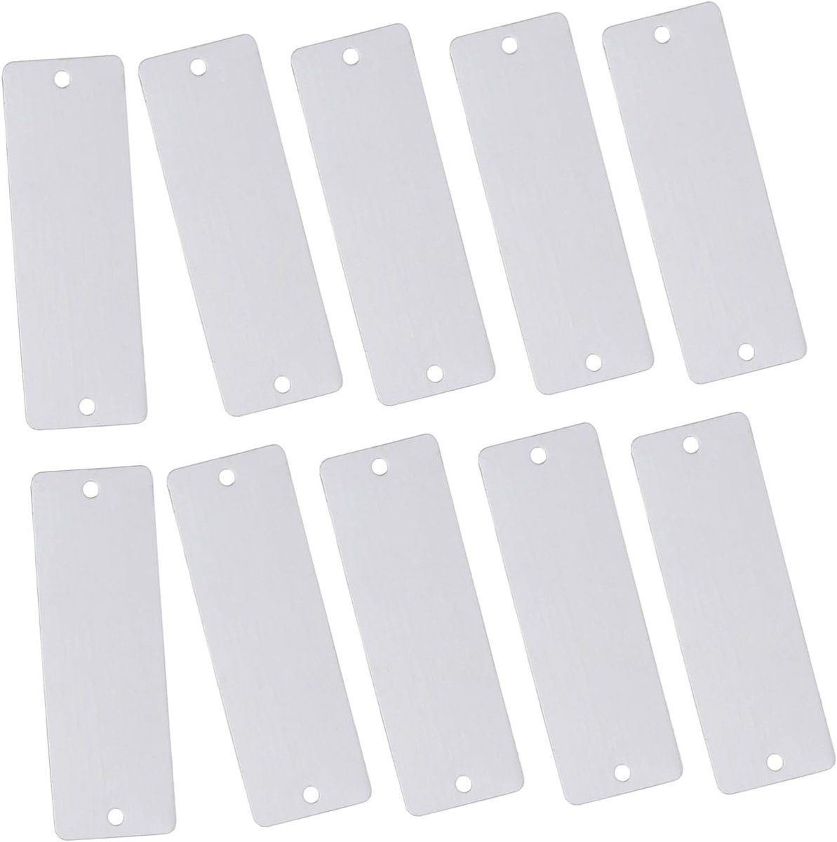 Naamplaatjes RVS - Met Gat - Persoonlijke Projecten - Premium Duurzaamheid - 10 Stuks - Zilver