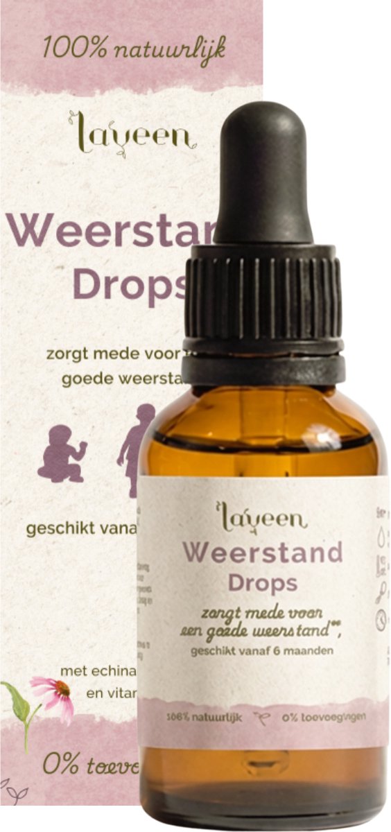 Bol.com Laveen Weerstand Drops 30ml - Baby & Kind - Vitamine C, Zink & Echinacea - Suikervrij - Vegan - 100% natuurlijk aanbieding