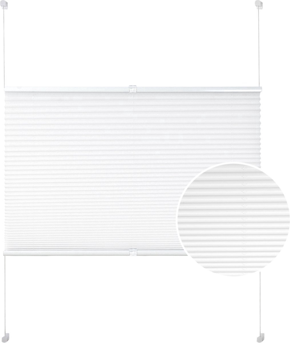 Jaloezieën 80x130cm Wit - Isolerend, Polyester en Zonder Boren - Voor Dagelijks Gebruik, Thuis en Professioneel Gebruik